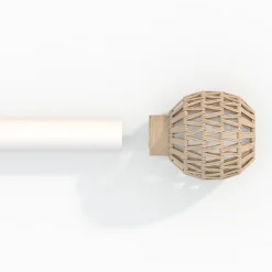 Sale GoodHome Embout cage pour barre à rideau Volos bois de hêtre blanc Ø28mm