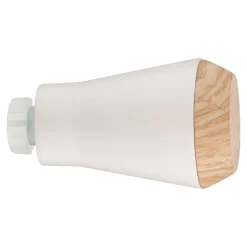 Clearance GoodHome Embout cône bi-matière pour barre à rideau Easy-Fit Anafi métal blanc Ø19mm