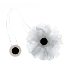 Boulet Embrasse à rideaux aimantée 9cm Blanc/Gris -* Rail À Rideaux