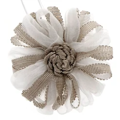 Boulet Embrasse à rideaux aimantée 9cm Blanc/Taupe -* Rail À Rideaux