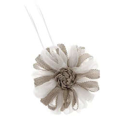 Boulet Embrasse à rideaux aimantée 9cm Blanc/Taupe -* Rail À Rideaux
