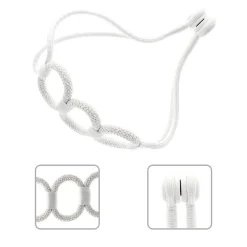 Boulet Embrasse à rideaux 30cm Blanc/Argent -* Rail À Rideaux