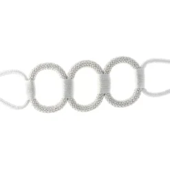 Boulet Embrasse à rideaux 30cm Blanc/Argent -* Rail À Rideaux