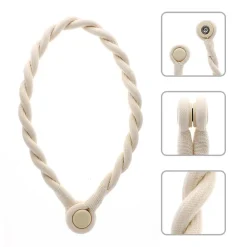 Clearance Boulet Embrasse à rideaux tressée aimantée 30cm Naturelle -