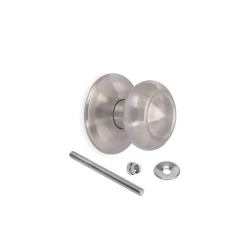 New Emuca - Bouton de porte Fedora - Acier inox nickel satine - 70 mm - Pour portes 35 60 mm
