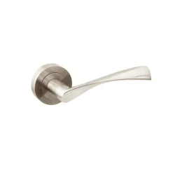 Emuca Jeu de Garniture intérieure de poignée de porte Twist, avec rosace D.50mm, Aluminium, Nickel satiné* Bouton De Porte