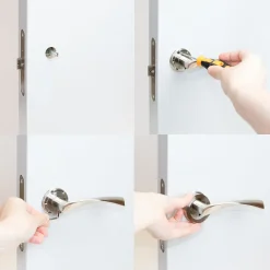 Emuca Jeu de Garniture intérieure de poignée de porte Twist, avec rosace D.50mm, Aluminium, Nickel satiné* Bouton De Porte
