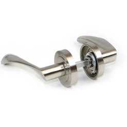 Emuca Jeu de Garniture intérieure de poignée de porte Twist, avec rosace D.50mm, Aluminium, Nickel satiné* Bouton De Porte