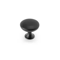 Emuca Lot de 10 boutons pour meubles Cancun, diamètre 30mm, Zamak, Peint en noir* Poignée De Meuble