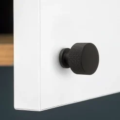 New Emuca Lot de 10 boutons pour meubles Argos, diamètre 30mm, Aluminium, Peint en noir