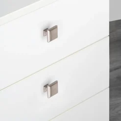 Emuca Lot de 10 boutons pour meubles Ceuta, 31.5x31.5mm, Zamak, Nickel satiné* Poignée De Meuble