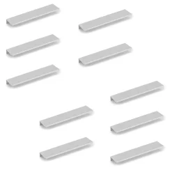 Emuca Lot de 10 poignées pour meubles Picanya, L198mm, entraxe 128mm, Aluminium, Anodisé mat* Poignée De Meuble