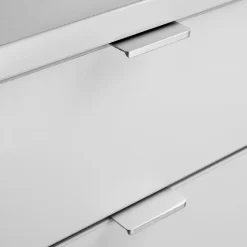 Emuca Lot de 10 poignées pour meubles Picanya, L198mm, entraxe 128mm, Aluminium, Anodisé mat* Poignée De Meuble