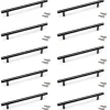 Sale Emuca Lot de 10 poignées pour meubles Orlando, L210mm, entraxe 160mm, Acier, Peint en noir