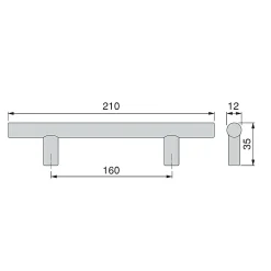 Sale Emuca Lot de 10 poignées pour meubles Orlando, L210mm, entraxe 160mm, Acier, Peint en noir