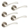 Emuca Lot de 5 poignées twist pour portes intérieures, avec rosace D.50mm, Aluminium, Nickel satiné* Bouton De Porte