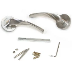 Emuca Lot de 5 poignées twist pour portes intérieures, avec rosace D.50mm, Aluminium, Nickel satiné* Bouton De Porte