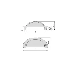 Emuca Poignée pour meubles Alberic, L77mm, entraxe 64mm, Zamak, Bronze* Poignée De Meuble