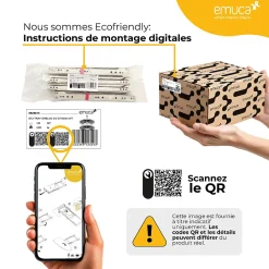 Emuca Poignée pour meubles Alberic, L77mm, entraxe 64mm, Zamak, Bronze* Poignée De Meuble