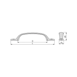 Sale Emuca Poignée pour meubles Nairobi, L139mm, entraxe 96mm, Zamak, Bronze