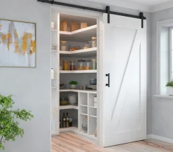 Emuca Poignée pour portes coulissantes en bois Pasadena, Longueur 240 mm, entraxe 180 mm, Acier, Noir texturé* Poignée De Meuble