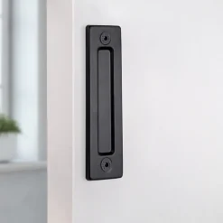 Emuca Poignée pour portes coulissantes en bois Pasadena, Longueur 240 mm, entraxe 180 mm, Acier, Noir texturé* Poignée De Meuble