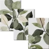 New Wallfluent Ensemble 3 Pièces Toile sur Châssis 40x60 cm Feuilles De Plantes Bohèmes Peintes Format Uniforme Rendu Élégant Chambre
