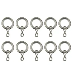 Ensemble d'anneaux GoodHome 10 mm en nickel brossé Nisis* Barre De Rideau Pour Vitrage