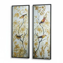 La Grande Prairie Ensemble de miroirs oiseaux 44x4x120cm* Miroir|Miroir
