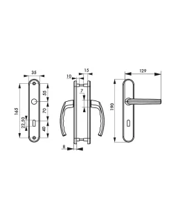Best Thirard Ensemble de poignées pour porte de chambre Sultane trou de clé, carré 7mm, entr'axes 165mm, blanc -