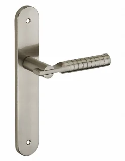 Thirard Ensemble de poignées pour porte intérieure Diane sans trou, carré 7mm, entr'axes 195mm, nickelé brossé -* Poignée De Porte Intérieure