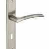 Outlet Thirard Ensemble de poignées pour porte de chambre Eris trou de clé, carré 7mm, entr'axes 195mm, nickelé brossé -