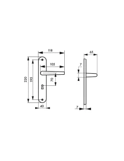 Sale Thirard Ensemble de poignées pour porte intérieure Maia trou de clé, carré 7mm, entr'axes 195mm, argent -