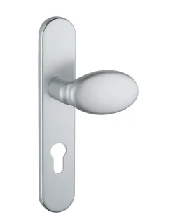 Outlet Thirard Ensemble de poignées pour porte palière Sultane trou de cylindre, carré 7mm, entr'axes 195mm, argent -