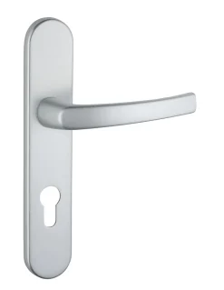 Outlet Thirard Ensemble de poignées pour porte palière Sultane trou de cylindre, carré 7mm, entr'axes 195mm, argent -