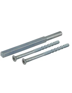 Outlet Thirard Ensemble de poignées pour porte palière Sultane trou de cylindre, carré 7mm, entr'axes 195mm, argent -