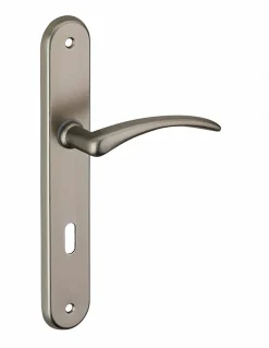 Outlet Thirard Ensemble de poignées pour porte de chambre Selene trou de clé, carré 7mm, entr'axes 195mm, nickelé satiné -