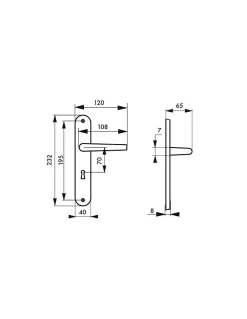 Outlet Thirard Ensemble de poignées pour porte de chambre Selene trou de clé, carré 7mm, entr'axes 195mm, nickelé satiné -