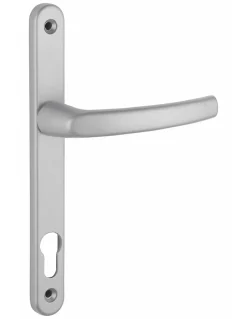 Thirard Ensemble de poignées pour porte d'entrée palière Sultane trou de cylindre, carré 8mm, entr'axes 195mm, argent -* Poignée Sur Plaque