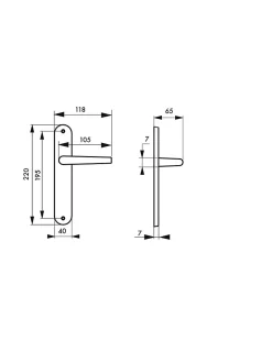 Discount Thirard Ensemble de poignées pour porte intérieure Maia sans trou, carré 7mm, entr'axes 195mm, couleur F2 -