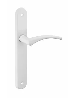 New Thirard Ensemble de poignées pour porte intérieure Hebe sans trou, carré 7mm, entr'axes 195mm, laqué blanc -