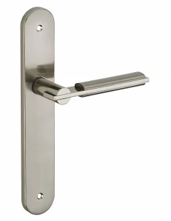 Sale Thirard Ensemble de poignées pour porte intérieure Gaia sans trou, carré 7mm, entr'axes 195mm, nickelé brossé -