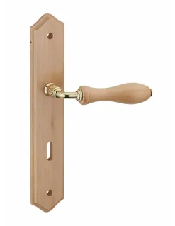 Thirard Ensemble de poignées pour porte de chambre Themis trou de clé, carré 7mm, entr'axes 195mm, bois brut -* Poignée De Porte Intérieure