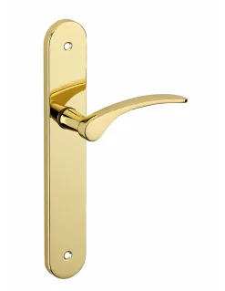 Thirard Ensemble de poignées pour porte intérieure Dionysos sans trou, carré 7mm, entr'axes 195mm, laitonné -* Poignée Sur Plaque|Poignée De Porte Intérieure