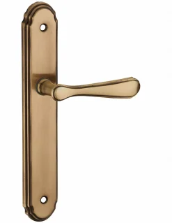 Thirard Ensemble de poignées pour porte intérieure Arthemis sans trou, carré 7mm, entr'axes 195mm, laiton patiné -* Poignée Sur Plaque|Poignée De Porte Intérieure