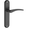 New Thirard Ensemble de poignées pour porte intérieure Vesta sans trou, carré 7mm, entr'axes 165mm, noir -