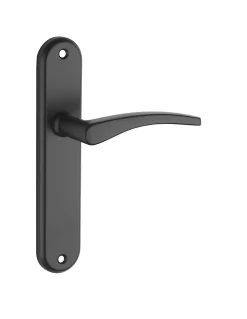 New Thirard Ensemble de poignées pour porte intérieure Vesta sans trou, carré 7mm, entr'axes 165mm, noir -