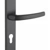 Thirard Ensemble de poignées pour porte d'entrée Sultane trou de cylindre, carré 7mm, entr'axes 195mm, noir -