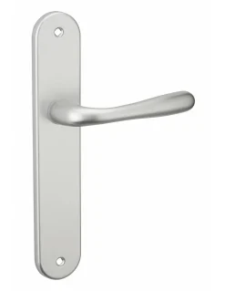 Outlet Thirard Ensemble de poignées pour porte intérieure Pelope sans trou, carré 7mm, entr'axes 195mm, argent -