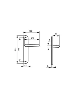 Hot Thirard Ensemble de poignées pour porte intérieure Louis XV sans trou, carré 7mm, entr'axes 195mm, laiton vieilli -